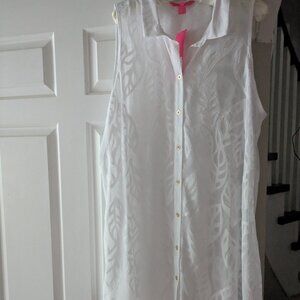 Lily Pulitzer white cover up XL NWT